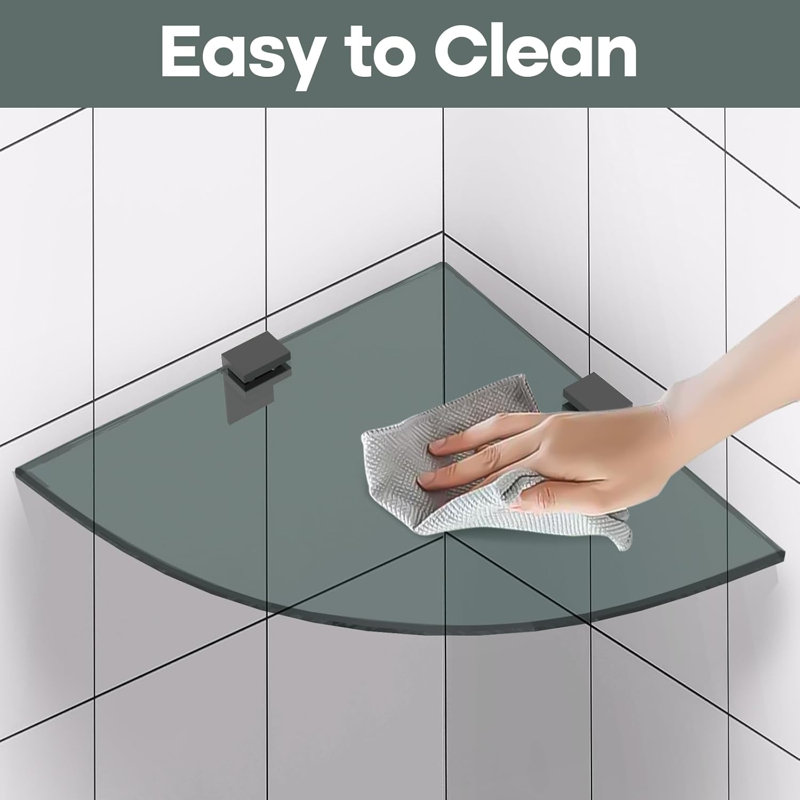 Tablettes murales en verre pour salle de bain Waad