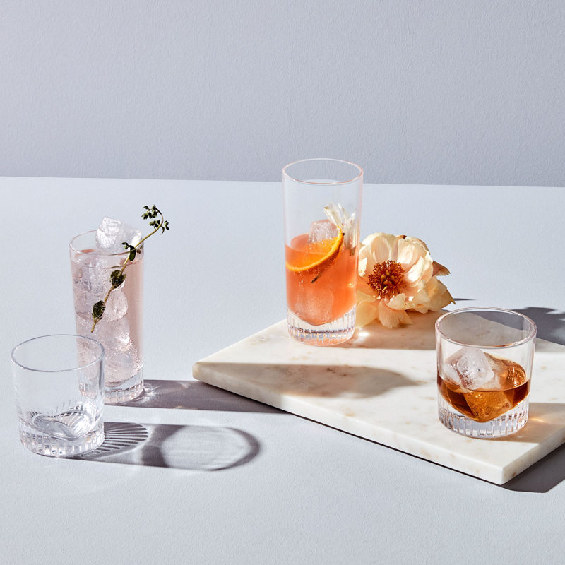 Caldera 15.75oz. Handmade Crystal Highball Glass Set