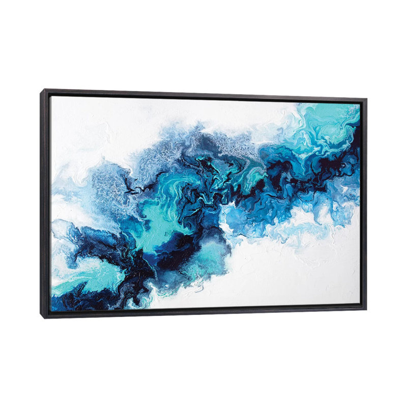 Eau élémentaire - reproduction d'art, Toile avec cadre noir patiné, H 18 po x l 26 po x P 1,5 po