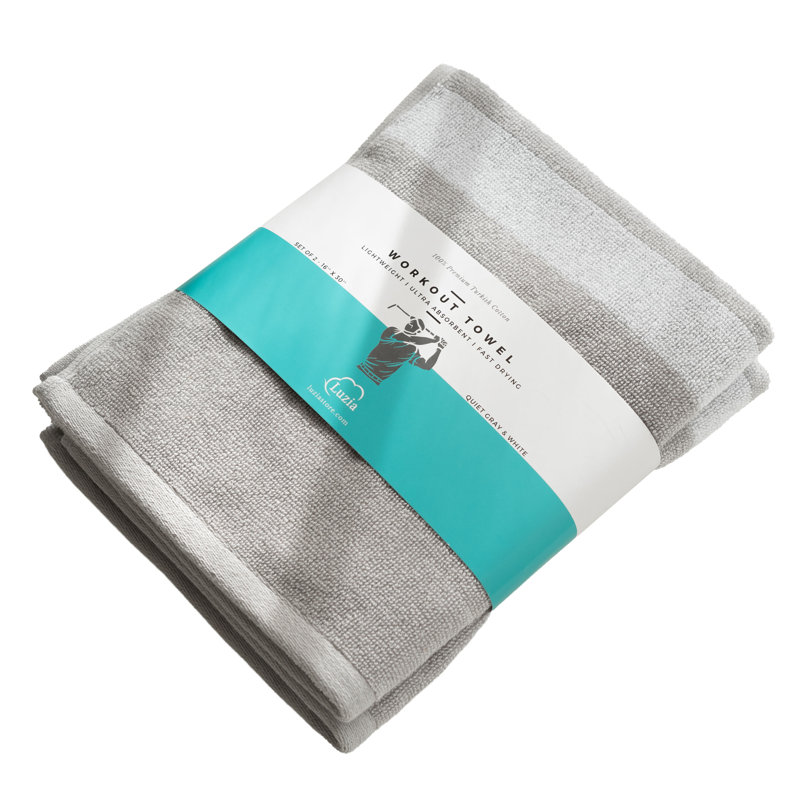 Serviette de sport rayée verte, 2, Vert
