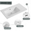 Meuble-lavabo flottant mural avec lavabo simple et porte d'armoire à fermeture en douceur
