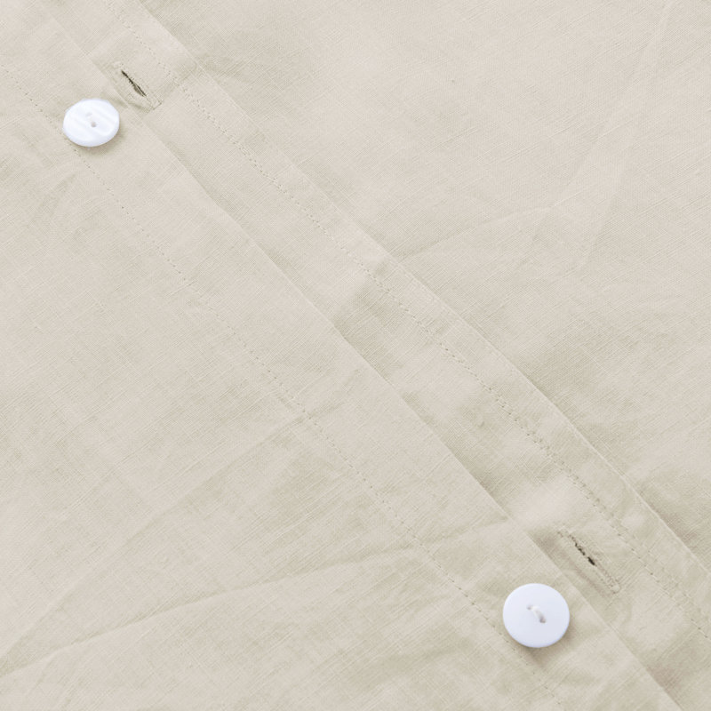 Light Taupe Linen Blend Queen Duvet Cover Set with Pillow Shams