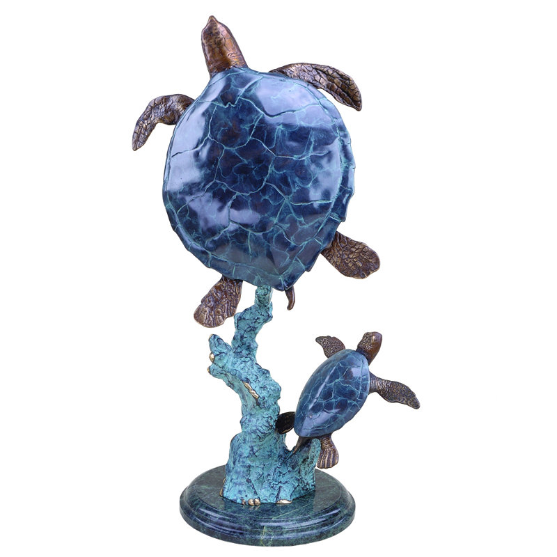 Mother and Baby Sea Turtles Statue