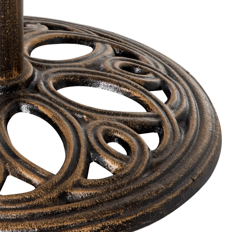 Outsunny 11.5 kg Cast Metal Round Patio Umbrella Base Stand, Brown