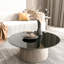 Plateau de table rond en verre trempé 30 po, noir-366922688