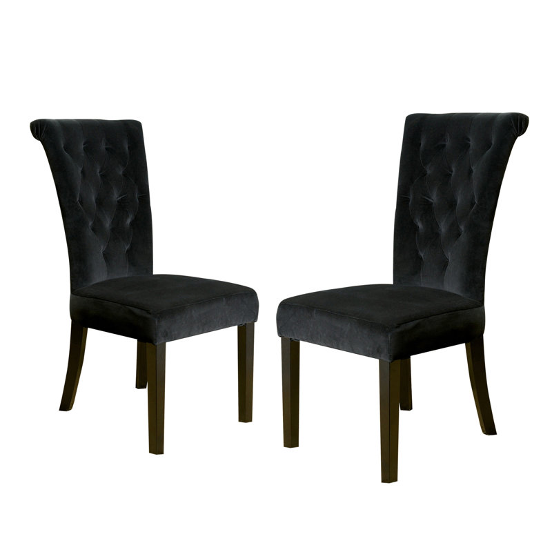 Tabourets de comptoir évasés en velours noir