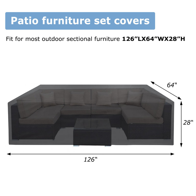 Outdoor Cover, 28" H x 126" W x 64" D