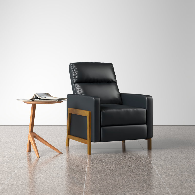 Fauteuil inclinable rembourré Antwine, noir, Noir