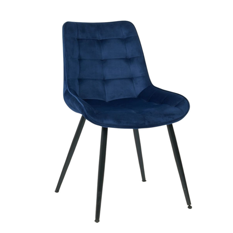 Velvita Luxury Velvet With Legs Dining Chair, Black, Blue, 4