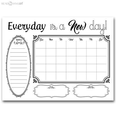 Tableau blanc mural à calendrier mensuel