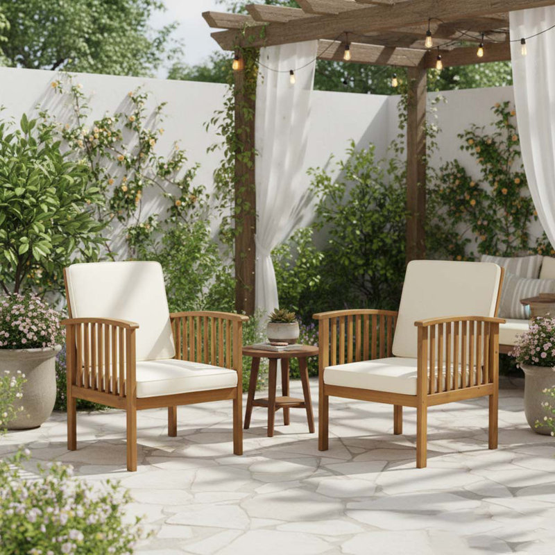 Ensemble de chaises de patio pour club, Beige, Brun