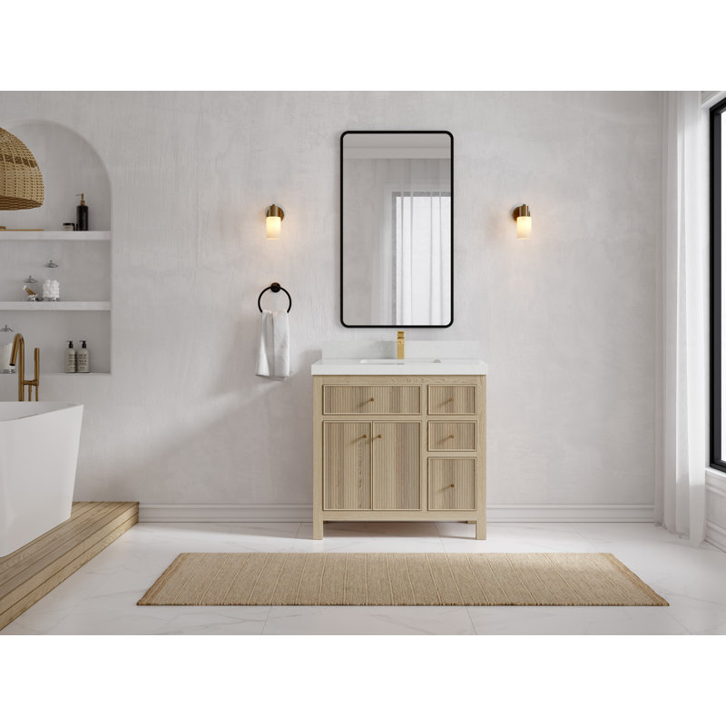 Ensemble de meuble-lavabo simple 36 po Mccarthy, Quartz de Carrare