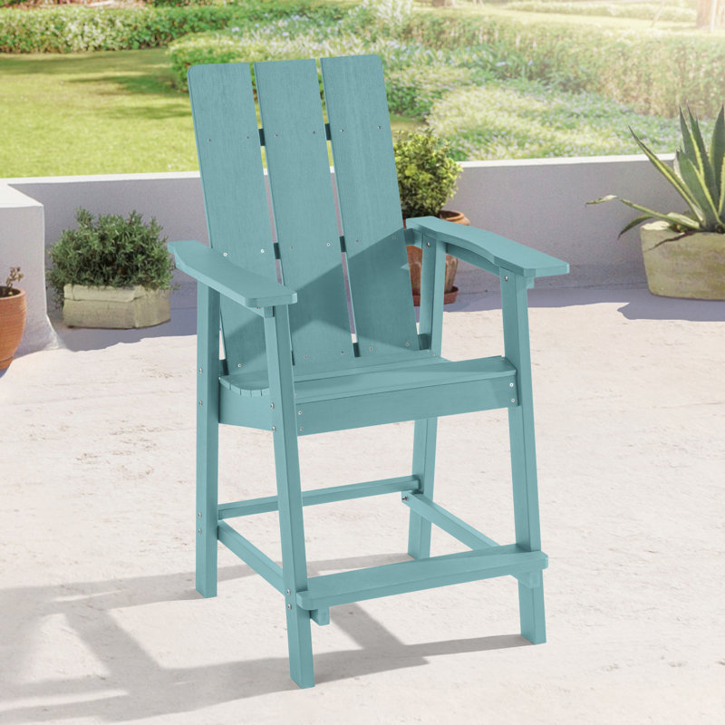 Chaise de jardin Tirie Adirondack, Bleu lac