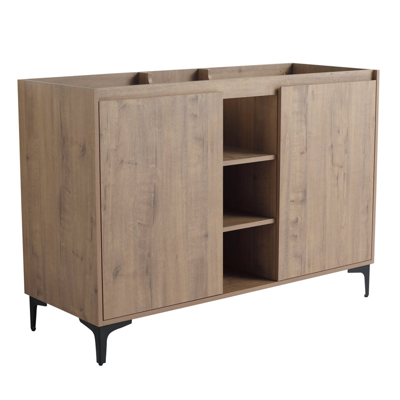 Meuble-lavabo à portes à fermeture douce, meuble-lavabo 48 po, BCB07148IMOX