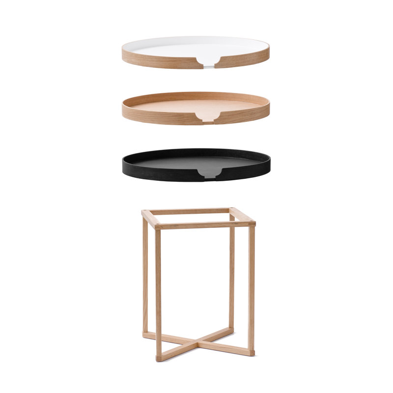 Bostic Solid Wood Tray Top End Table, Oak