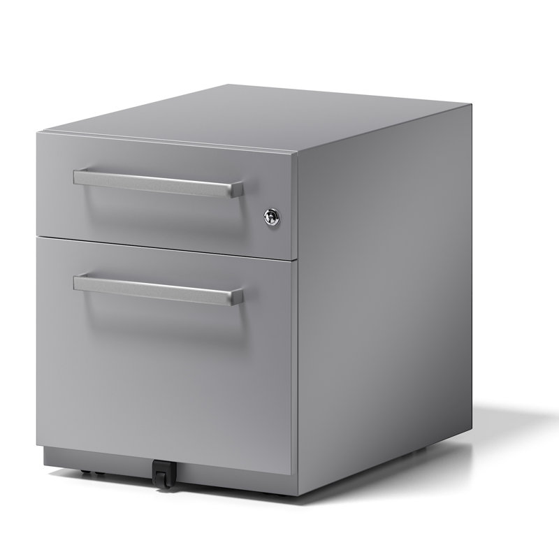 Note 2 Drawer Filing Cabinet, Silver