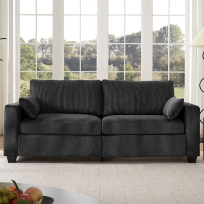 79" Sofa Couches For Living Room, 3Seater Sofa With 2 Pillows, Comfy Modern Oversized Loveseat With Medium Firm Cushions For Small Spaces, Apartment