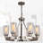 Ahsir 6 - Light Dimmable Lantern Wagon Wheel Chandelier-2037279866