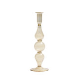 F2023 11'' H Glass Tabletop Candlestick