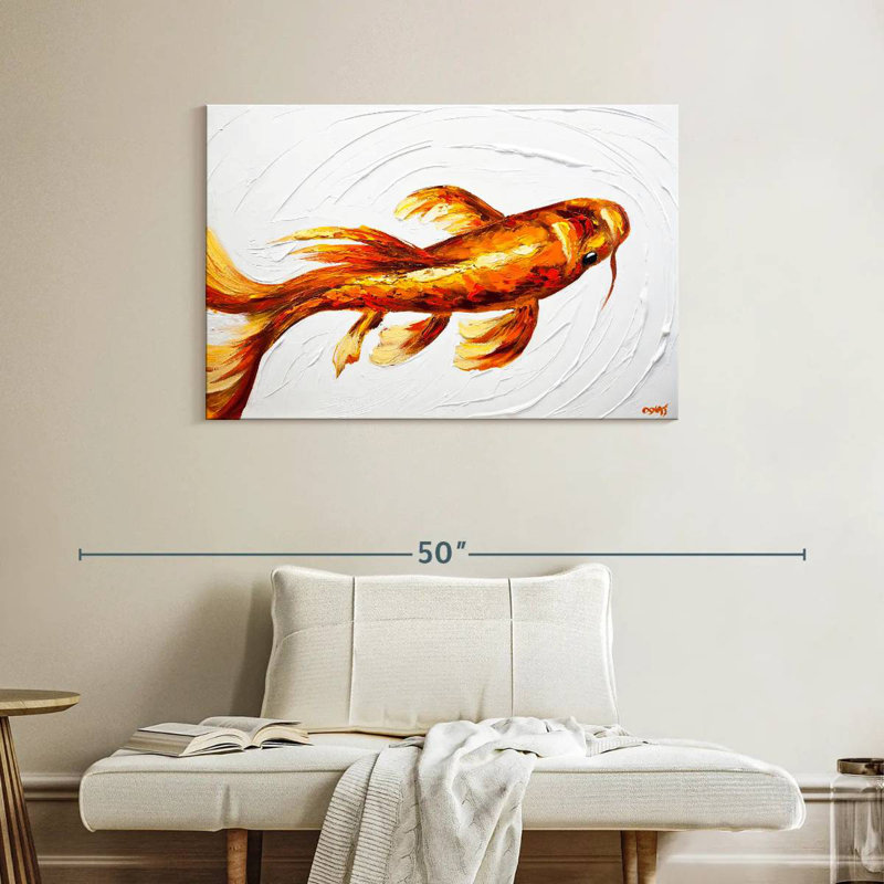 Poisson koi orange, H 26 po x l 39 po