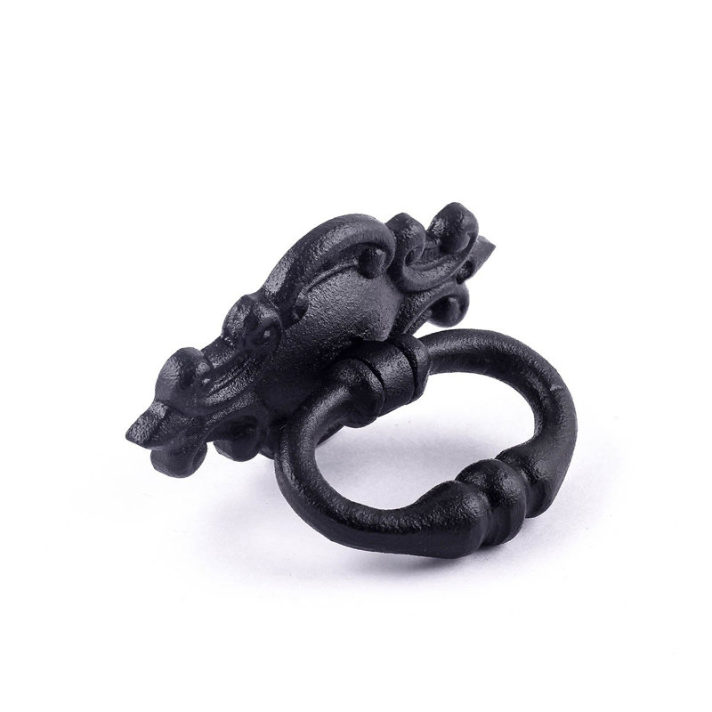 Black Iron Ornate Traditional Drop Bail Ring Pull