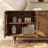 Mid-Century Modern TV Stand With Glass Doors, Fully Assembled-919972101-919972106