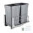 Pull-Out Trash Can, 27 QT x2 Double Under Mount Kitchen Waste Container, Heavy-Duty Garbage Recycling Bin with Door Kit and Soft Close Slide, Sink, Under Counter (Grey), Designed for Kitchen Cabinet