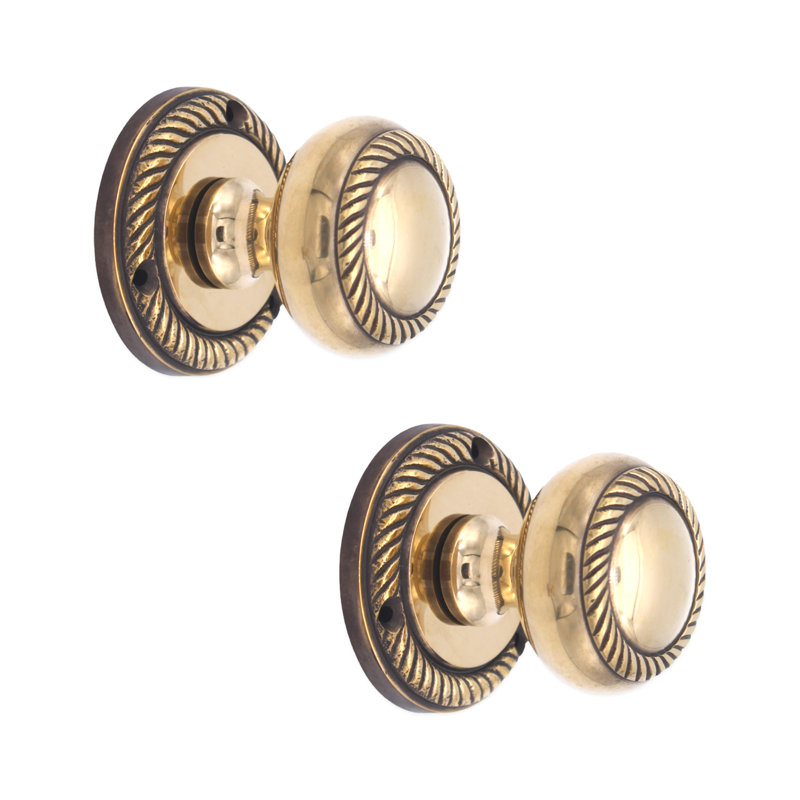 Georgian Mortice Door Knob Aged Brass, Aged Brass