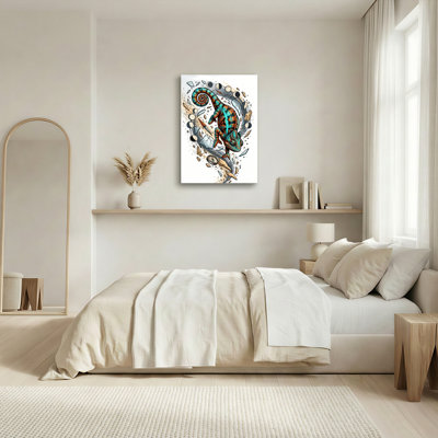 "Gallery Wrap", art mural sur toile pour le salon, la chambre à coucher, le bureau ou le vestibule - décoration murale décorative avec art caméléon