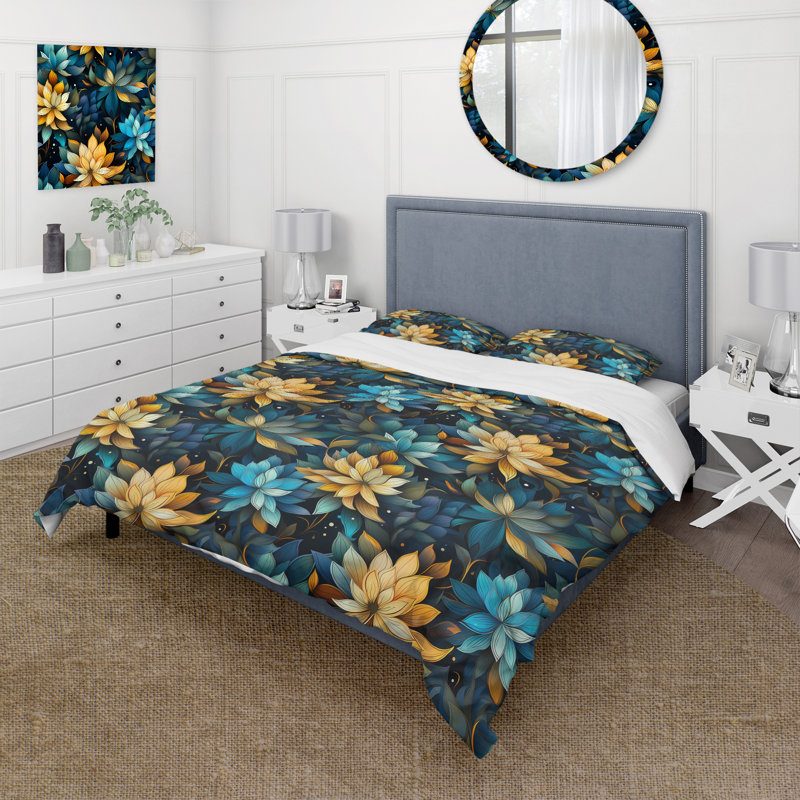 Ensemble de housse de couette à motif floral en microfibre Natures Meditation I