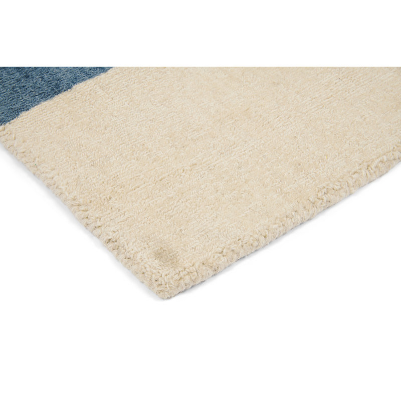Yalissa Hand Woven Wool Geometric Area Rug, Rectangle 5'3" x 7'6"