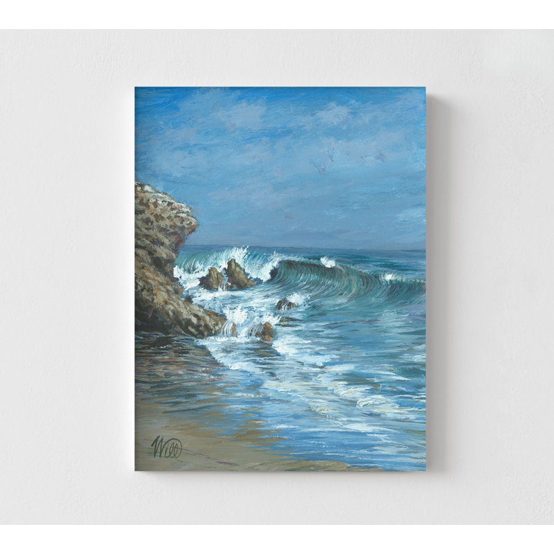 «Crashing Waves Laguna» par William Thompson, art mural Seaside Beach House, affiche de bord de mer, décoration murale de restaurant tropical, petite cabane