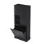 Grande armoire de rangement moderne avec panier rabattable, tablettes réglables et armoires fermées - noir