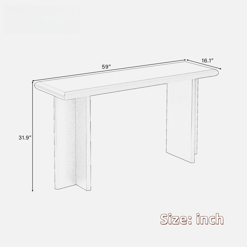 Tuckerman Modern Console Table With L-shaped Legs And Round Corners, White