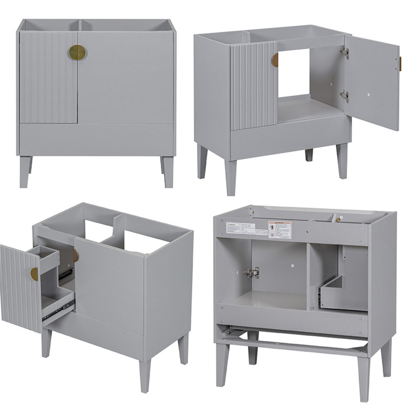 Base de meuble-lavabo simple 29,6 po seulement en gris