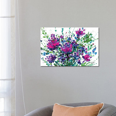 Flowers Make Me Happy 1 - Wrapped Canvas Painting