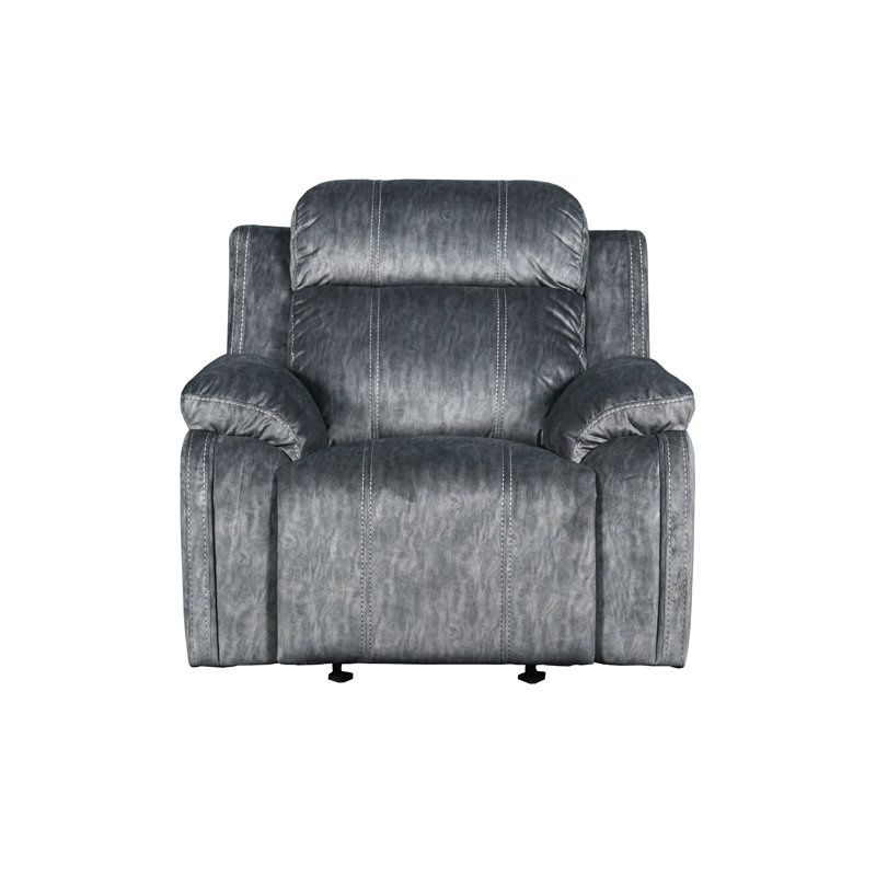 Bryne Fabric Upholstery Glider Recliner in Shadow Gray, Power