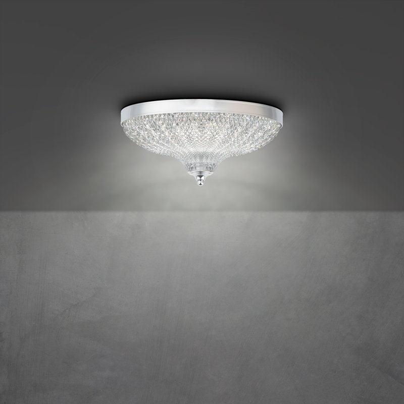Roma 1 Light Flush Mount, 5.6" H x 12.1" W x 12.1" D, Chrome
