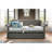 Modern Design Dark Gray Fabric Upholstered 1Pc Sofa Bed W Trundle Button-Tufted Detail Nailhead Trim Day Bed-1764273341