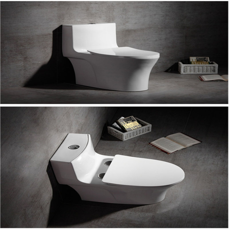 Toilette allongée une pièce à double chasse d'eau de qualité commerciale compacte 4 GPF