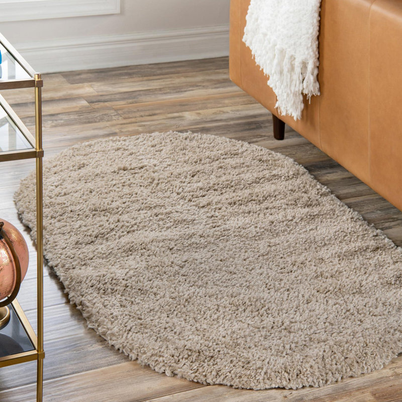 Tapis beige tissé à la machine Analena, Ovale 3 pi 1 po x 5 pi 3 po
