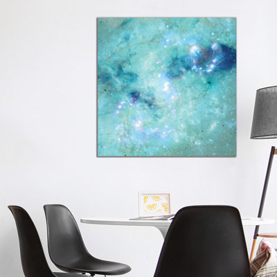 Blue Abstract Galaxy by Barruf - Wrapped Canvas Painting