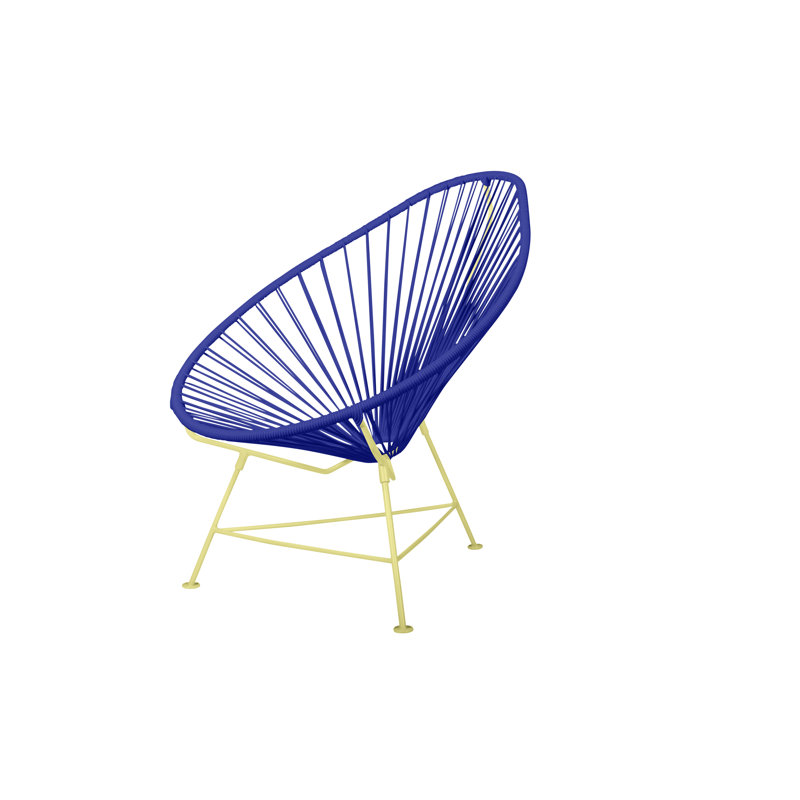 Chaise de jardin, Bleu foncé / jaune