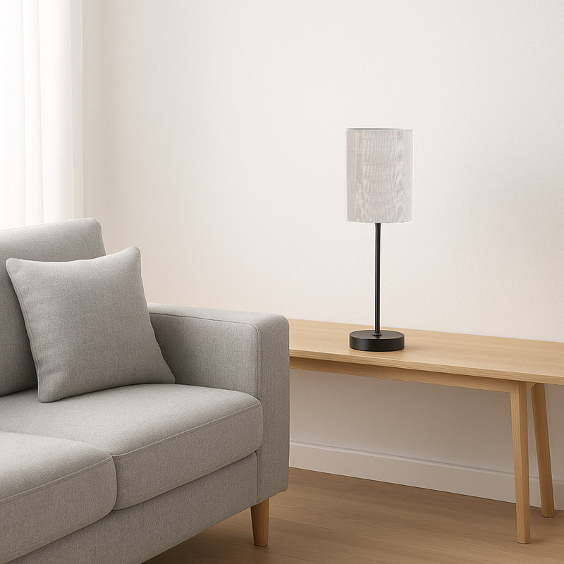 Metal Table Lamp, Grey