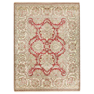 High-Quality Hand-Knotted Red And Gold Area Rug