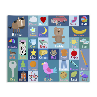 Blue First Words Canvas, design by Carla Daly