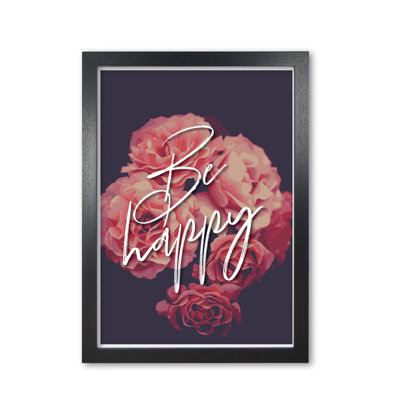 Be Happy Floral - Print