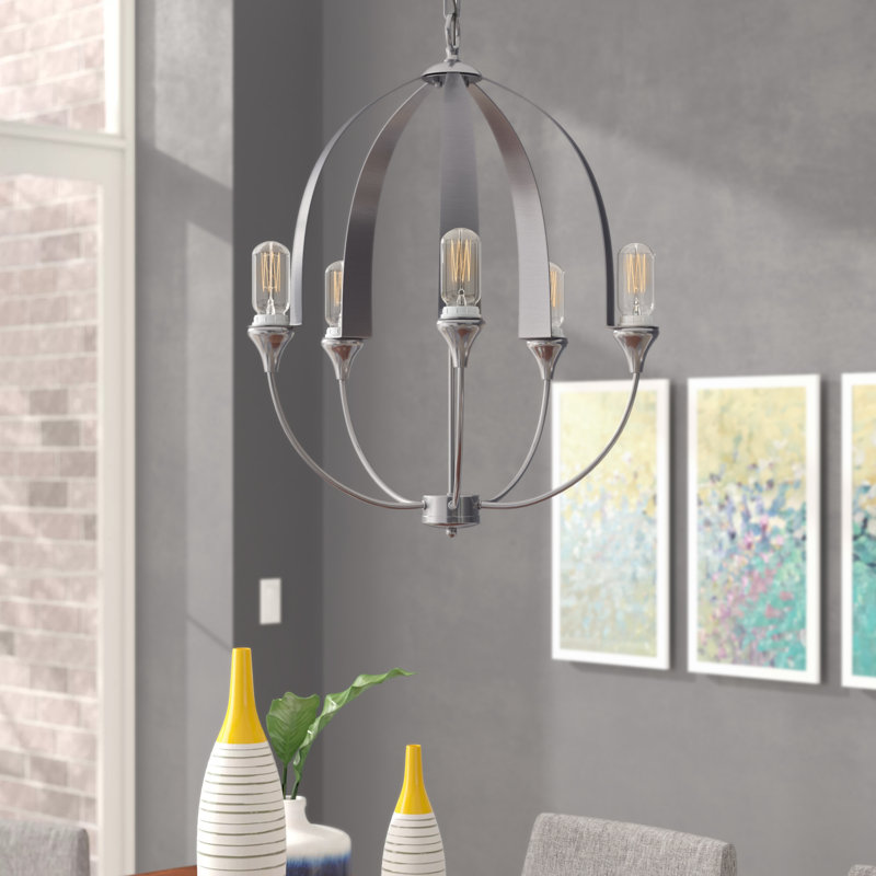 Tanner 5 - Light Dimmable Globe Chandelier
