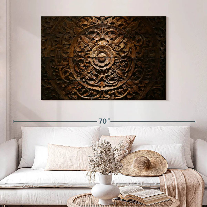 Senne Carved Wood Florals, 32" H x 48" W