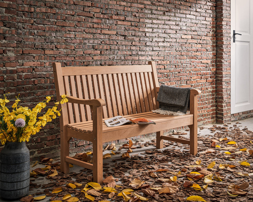 Zorria Outdoor Bench Garden Bench, 2-Person Poly Lumber Patio Bench, All-Weather Outdoor Bench That Never Rot, Memorial Bench, Suit for Garden, Porch and Park Red Barrel Studio® 